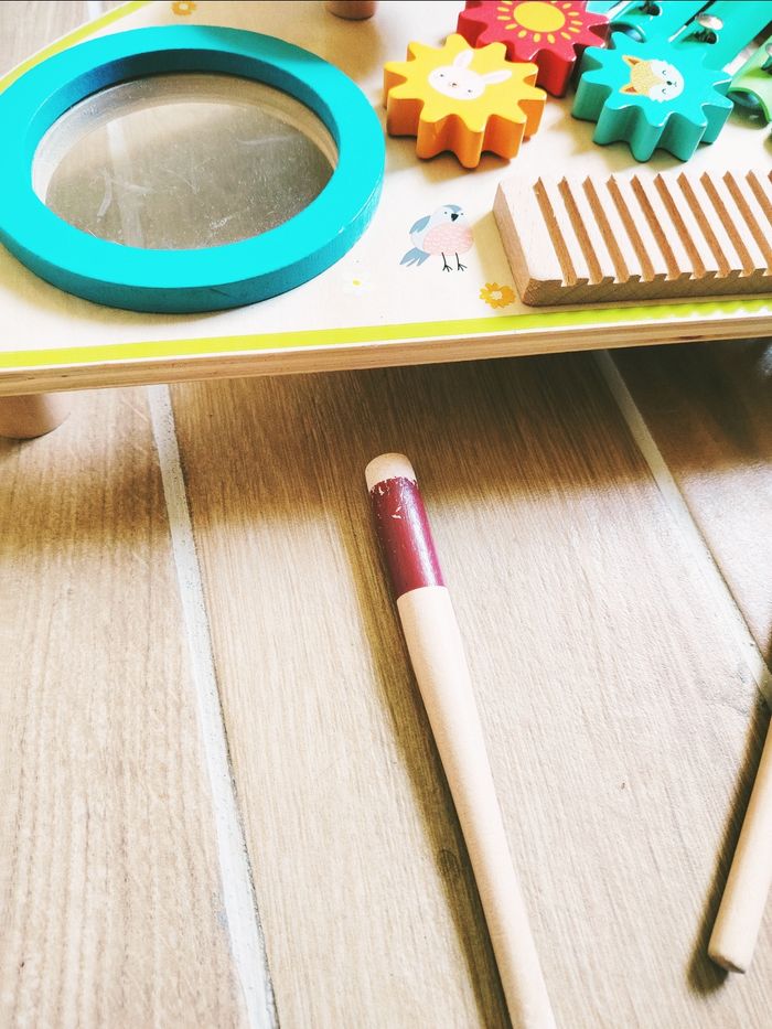 🎶Table plateau d'activités musical divers instruments arc en ciel en bois - photo numéro 4