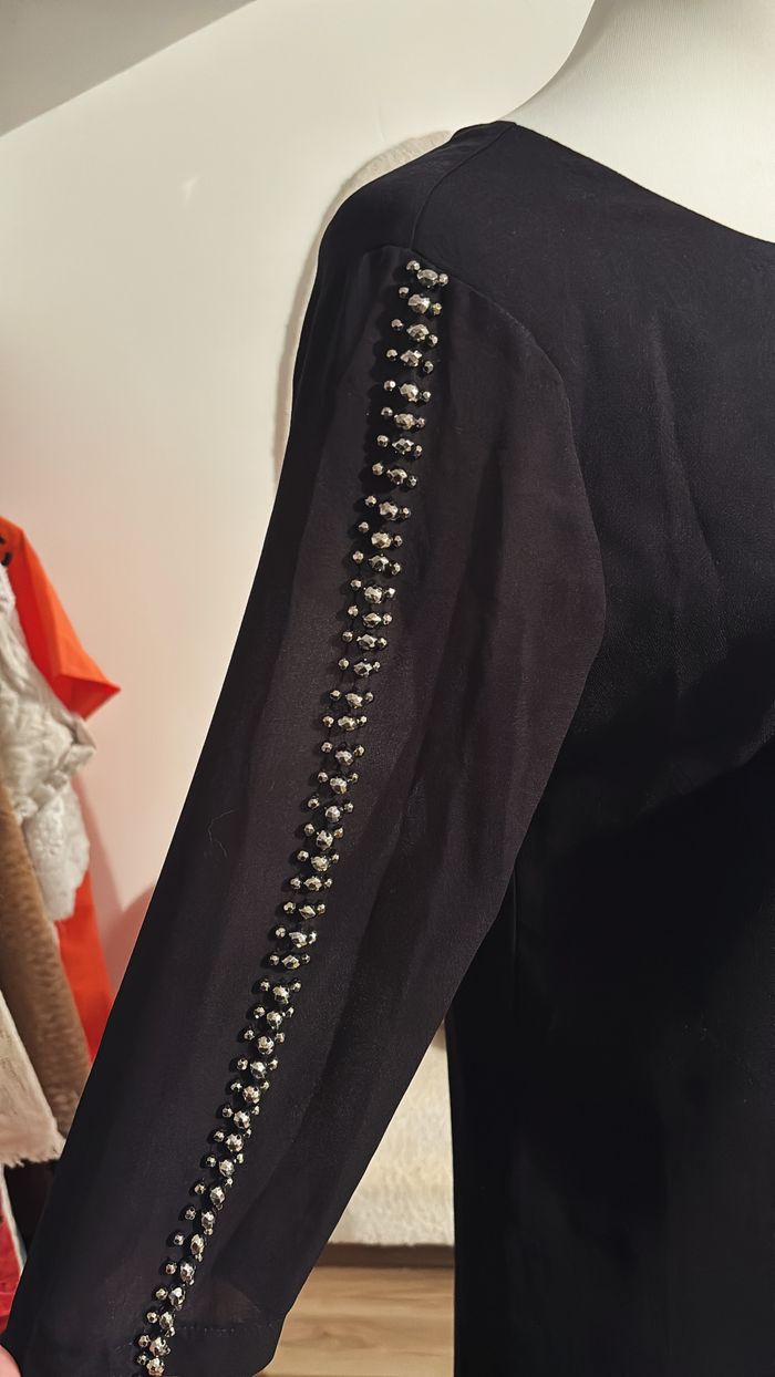 Robe fluide noire avec strass Promod T36 - photo numéro 2