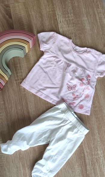 Ensemble t shirt et legging rose blanc 68