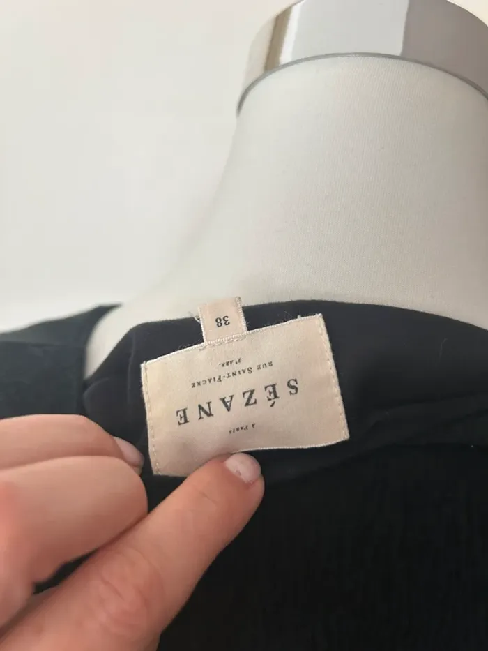 Sezane robe noire, soie modèle pat femme, taille 38 - photo numéro 6