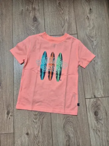 Tee-shirt MC okaidi orange fluo "sommer days" 4 ans neuf jamais porté