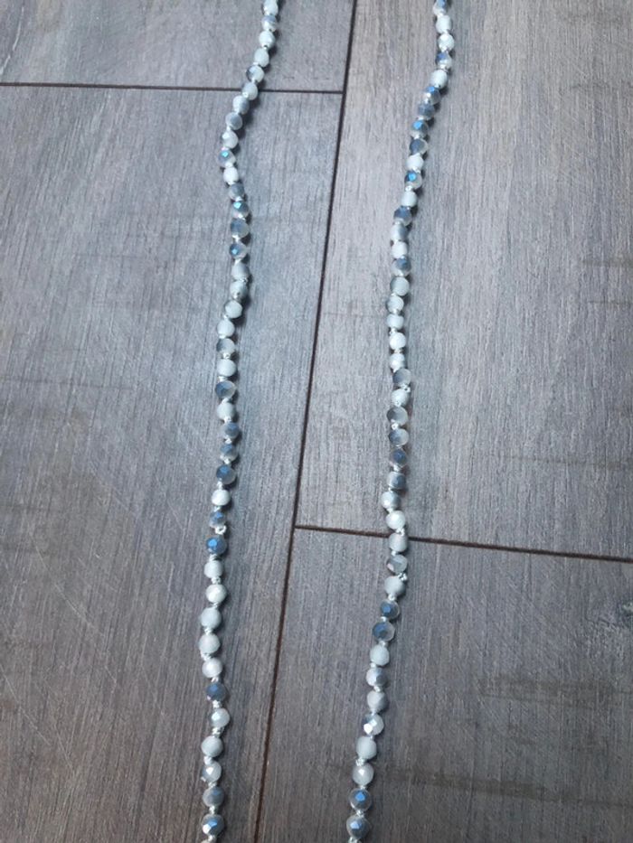 Sautoir bleu ciel fantaisie - photo numéro 2