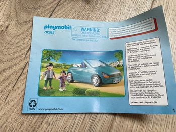 Playmobil papa avec enfant et cabriolet