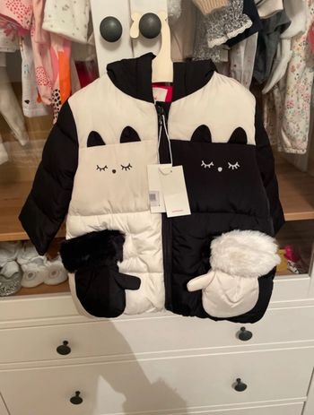 Manteau neuf noir et blanc Catimini