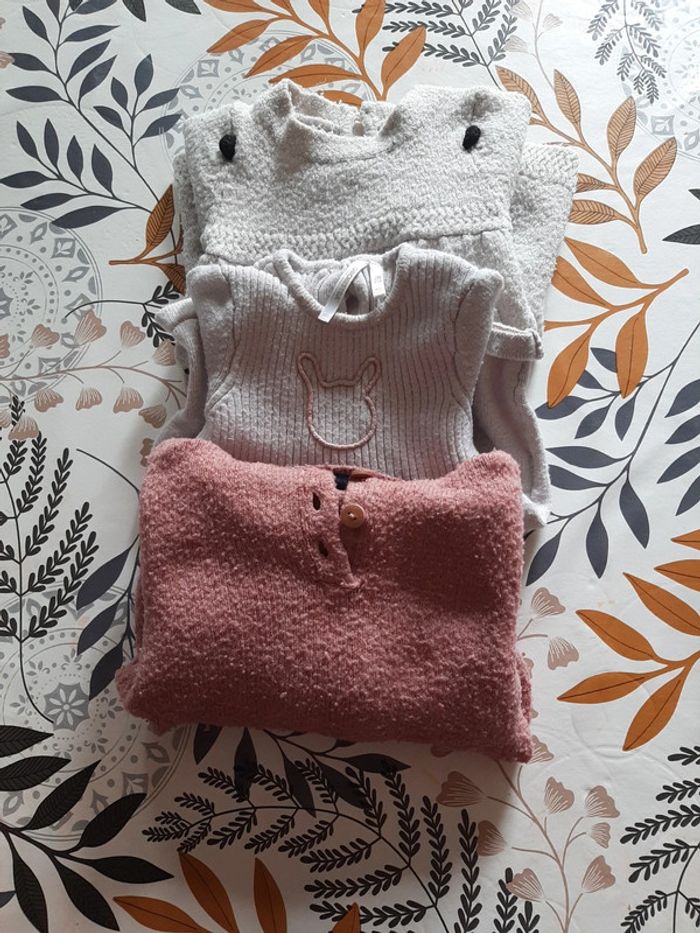 Lot de 3 robes en laine 3 mois