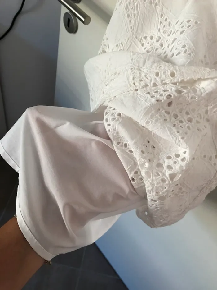 Robe broderie anglaise Les Petites blanche taille 36 S - photo numéro 4