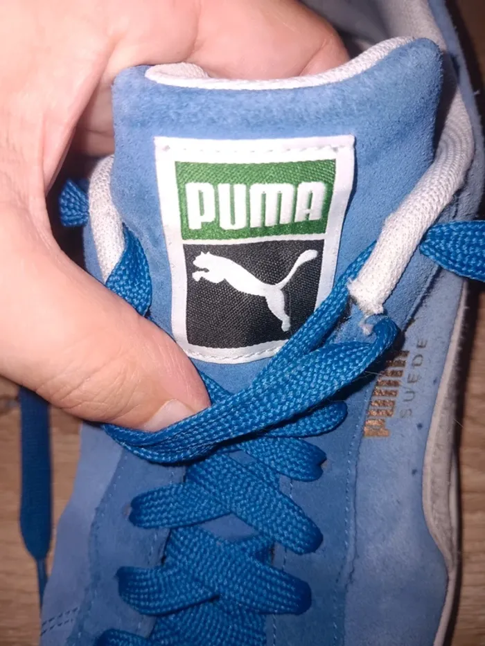 Baskets Puma taille 41 Suède Bleu Vintage Authentique - photo numéro 2