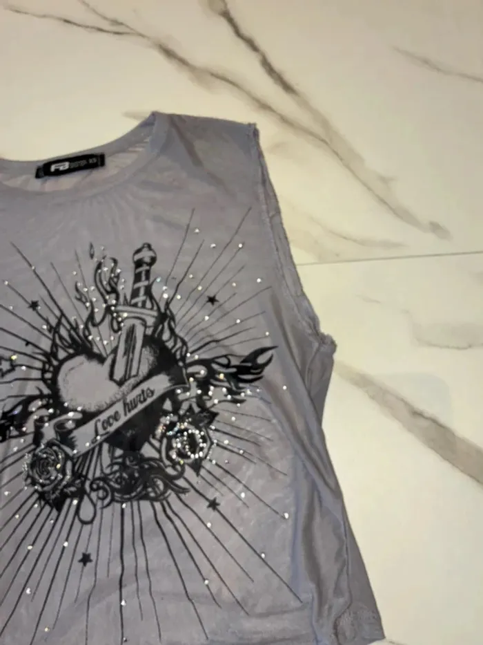 Top gris - FB sister - taille XS - photo numéro 3