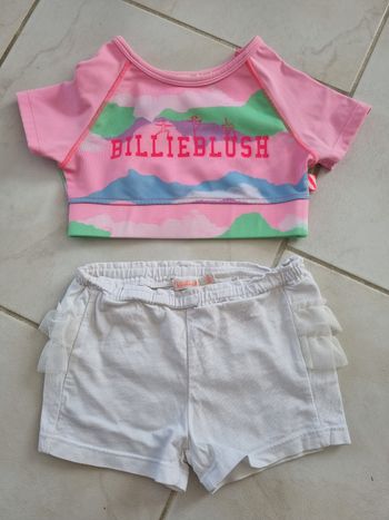 Short et tee-shirt billieblush 2 ans