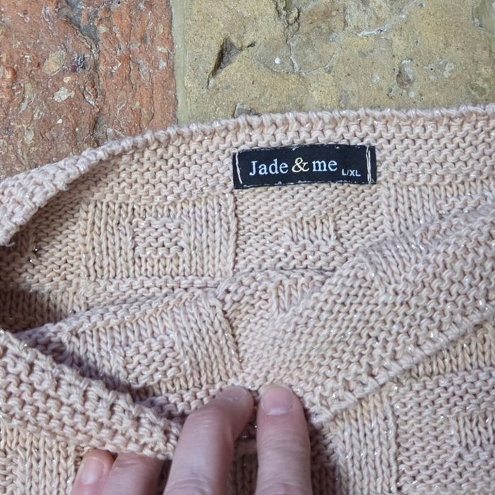 Pull sans manche rose pailleté - photo numéro 2