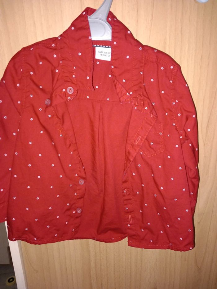 Jolie chemise rouge tape à l'œil 18mois - photo numéro 2