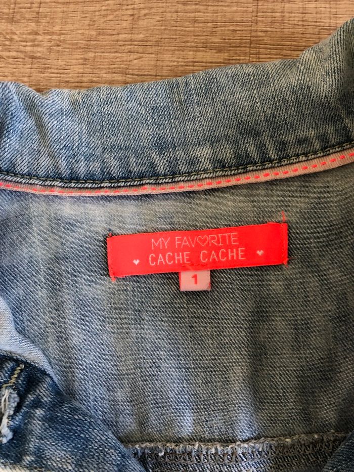 Veste en jean bleue claire Cache Cache taille 1 TBE - photo numéro 9