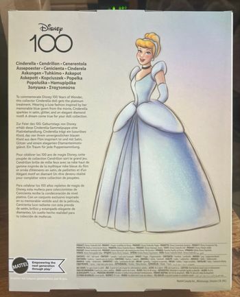 Poupée Cendrillon Collector 100 ans Disney