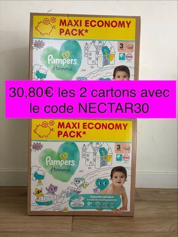 204 couches Pampers harmonie taille 3
