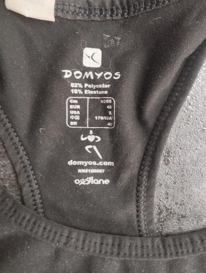 Débardeur noir de sport Domyos taille 40 - photo numéro 2