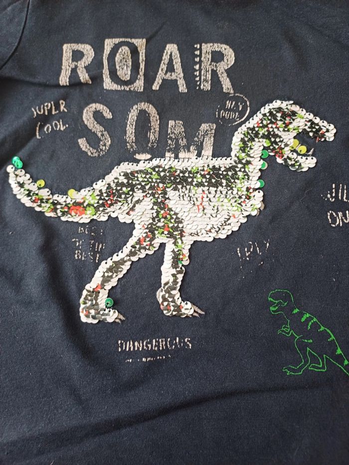 T-shirt dinosaure sequins - photo numéro 4