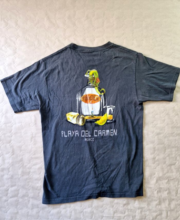 Tee-shirt homme vintage  , motif tequila  , playa del carmen , Mexico , taille M