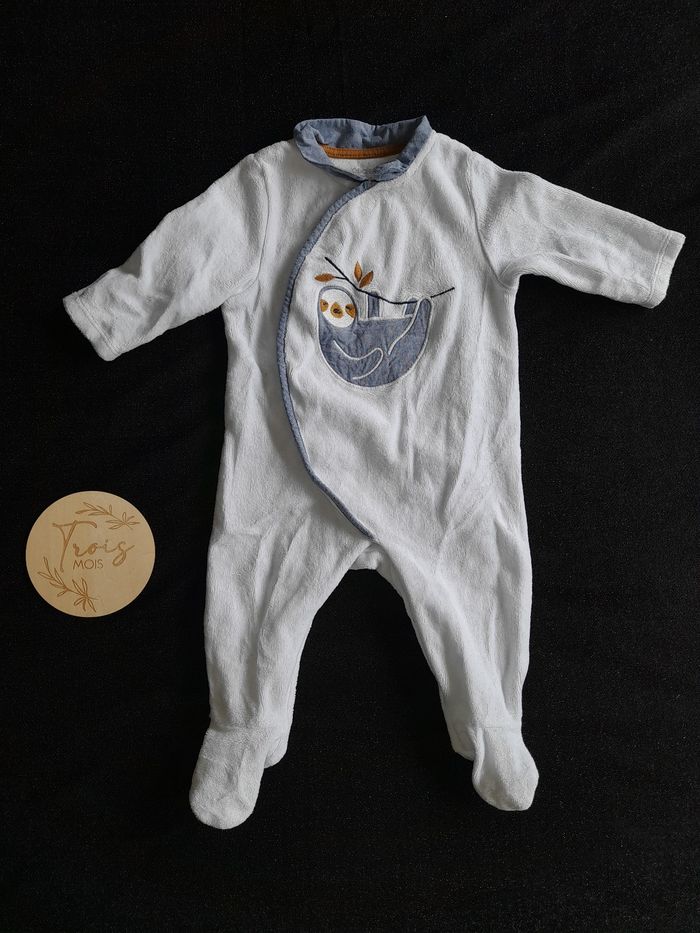Pyjama velours, ouverture devant
