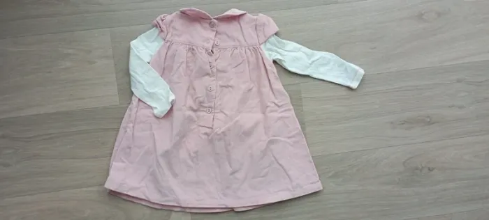 Robe rose velours rose pâle 12M - photo numéro 4