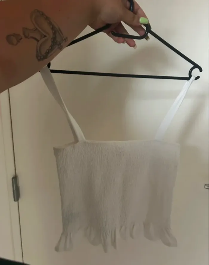 Crop top blanc H&M taille M - photo numéro 4