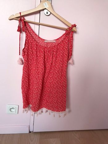 Débardeur rouge et écru Liberty M