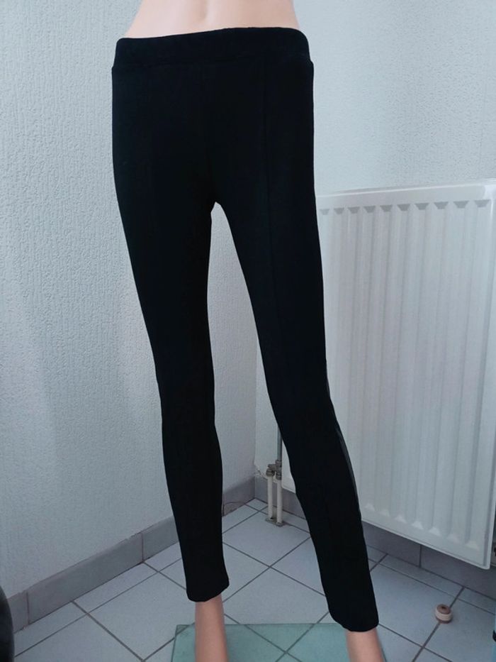 Legging noir avec bandes simili cuir S/M B*50 - photo numéro 5