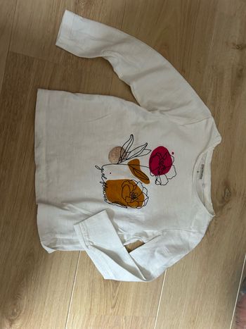 T-shirt blanc longues manches fille