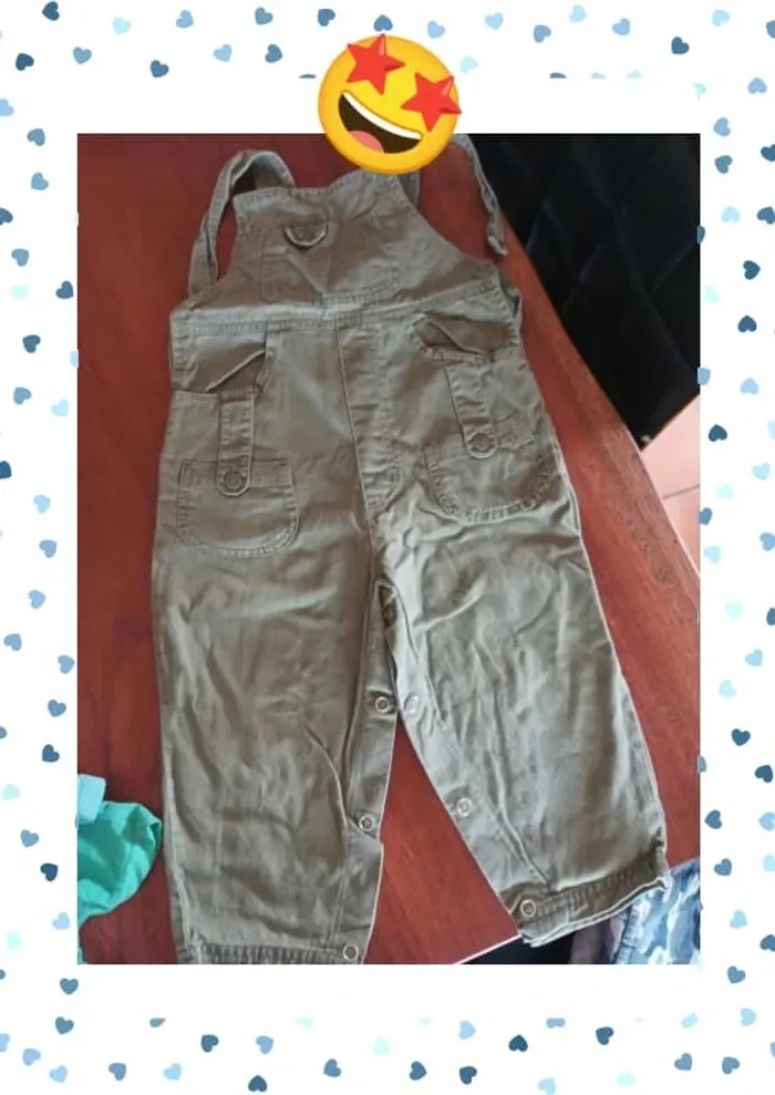Salopette kaki en coton