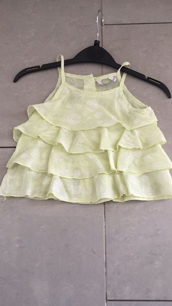 Top bretelle à volants jaune clair 4 ans 3 Pommes