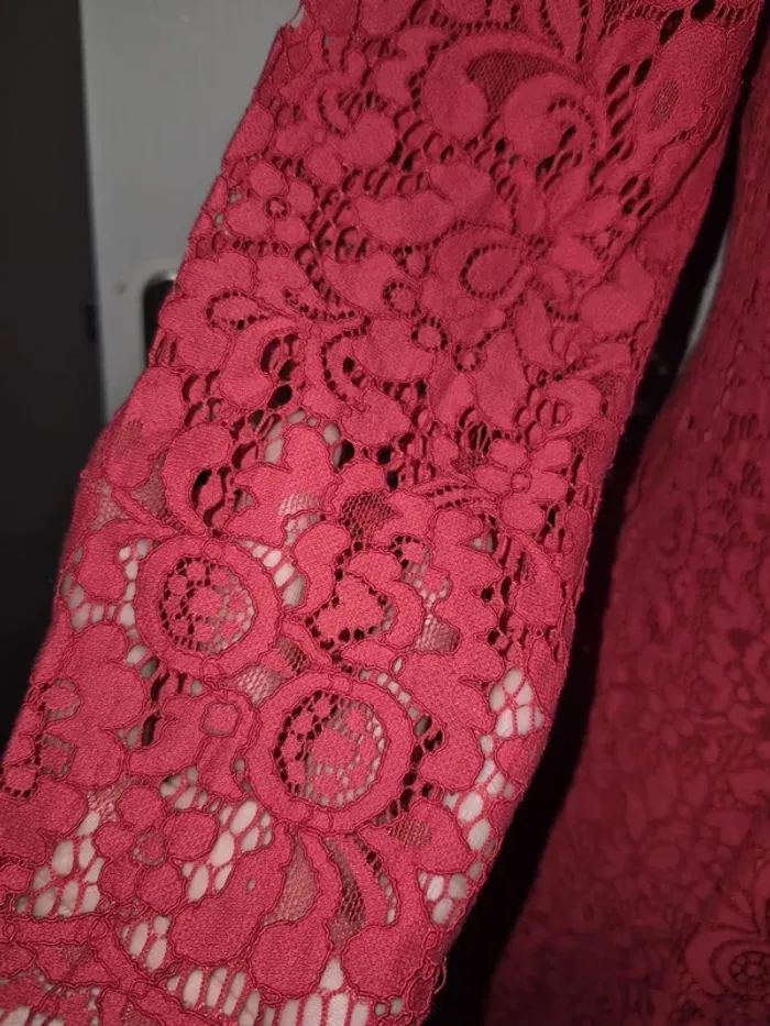Robe dentelles rouge H&M - photo numéro 8