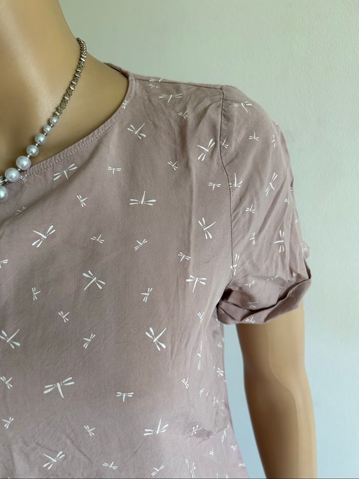 Blouse beige à manches courtes Esprit taille S excellent état - photo numéro 4