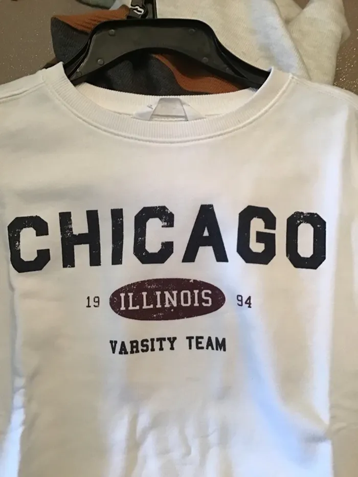 Sweat-shirt blanc  enfant 9ans - photo numéro 3