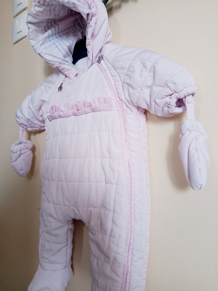 Combinaison pilote rose pâle bébé fille - 6 mois - Très bon état - photo numéro 2