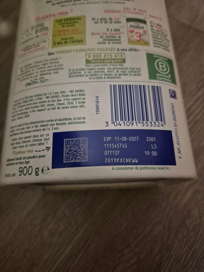 Boîte de lait 3eme age neuf bledina - photo numéro 2