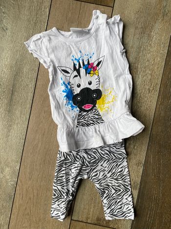 Ensemble fille zèbre influx 3 mois legging et t-shirt