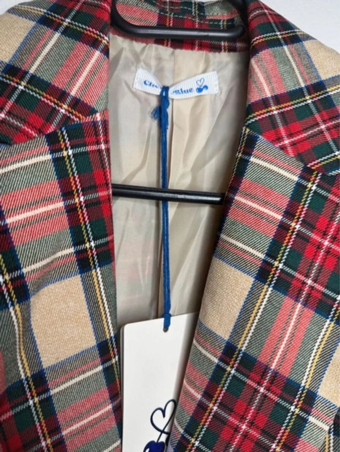 🍁 Magnifique Blazer beige rouge / Sherry Blue Made in Italy T/M 🍁 - photo numéro 4