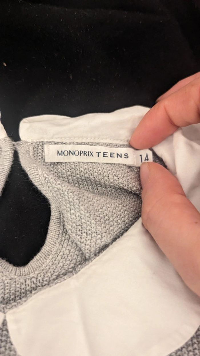 Pull gris en excellent état taille 14 ans - photo numéro 3