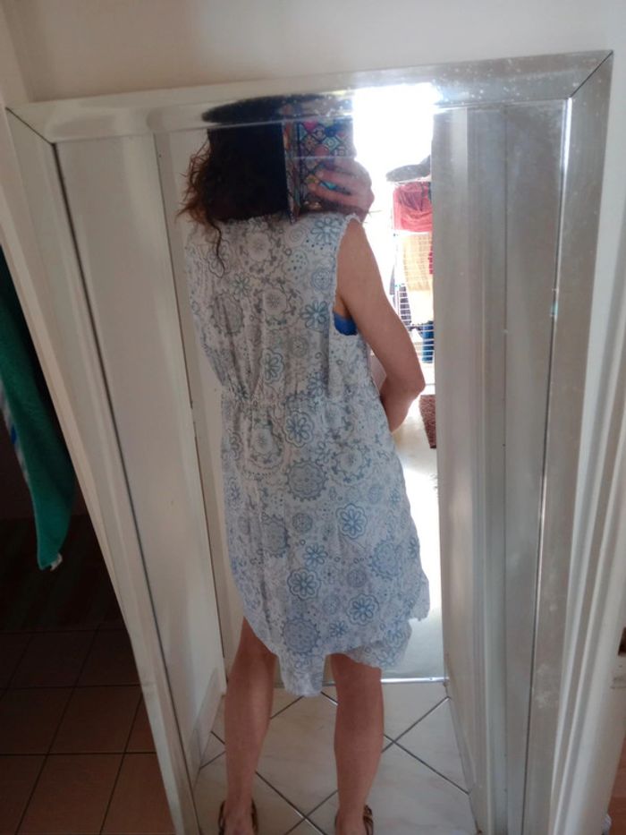 Robe fantaisie 48 blanche bleu grise Fantaisie c19 - photo numéro 3