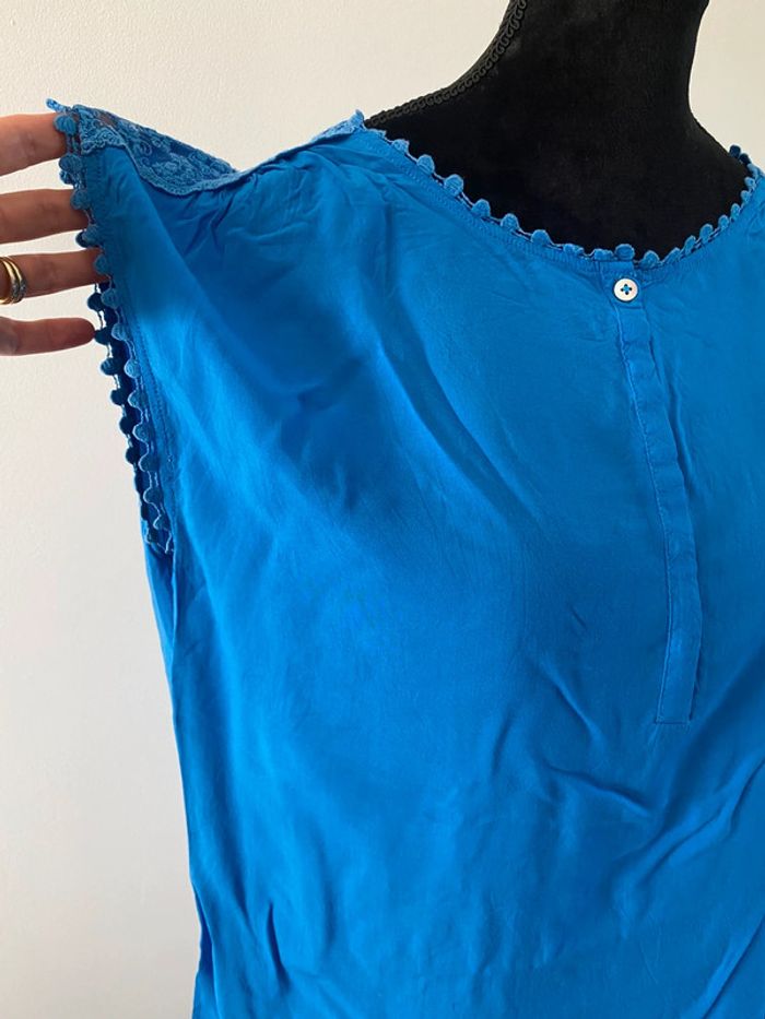 Blouse - tee shirt 123 bleue taille 38 - photo numéro 3