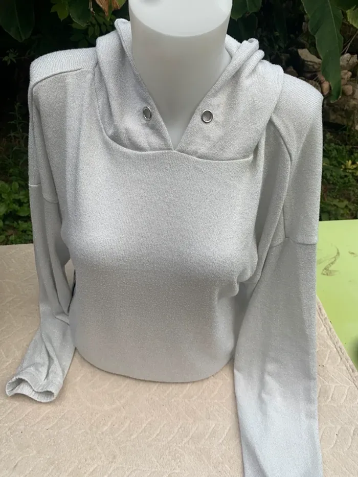 Pull Page blanc brillant à capuche taille M -taille 38