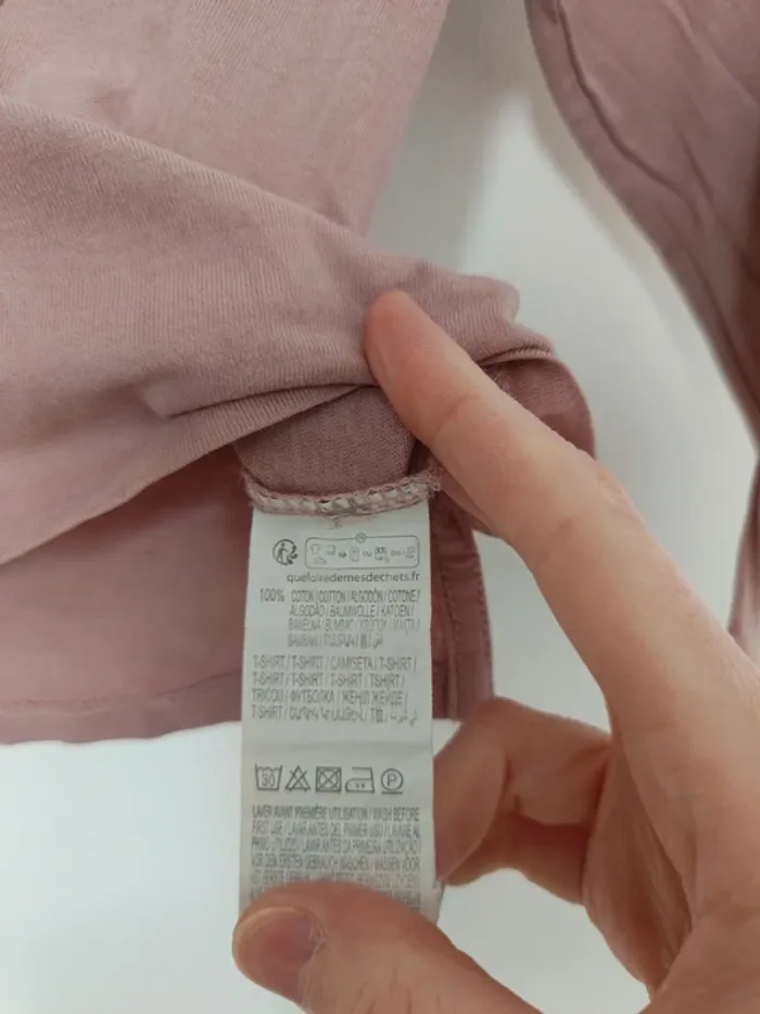 Top haut t-shirt manches longues fille rose Kiabi taille 3 ans - photo numéro 5