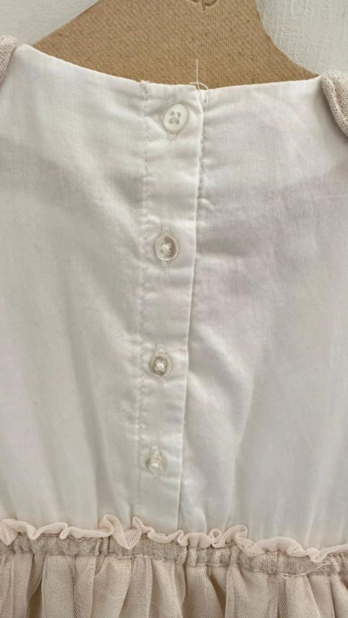Robe tape a l'oeil blanche et crème - photo numéro 6