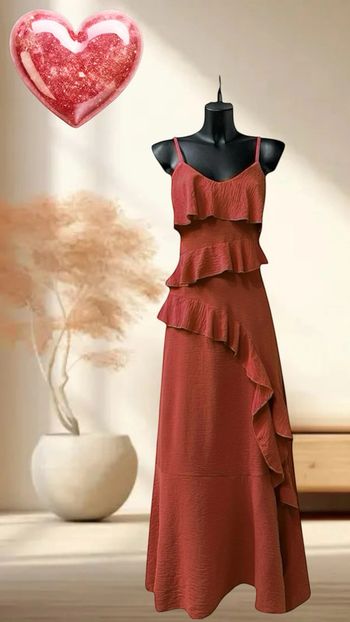 Sublime robe bohème terracota très chic taille unique