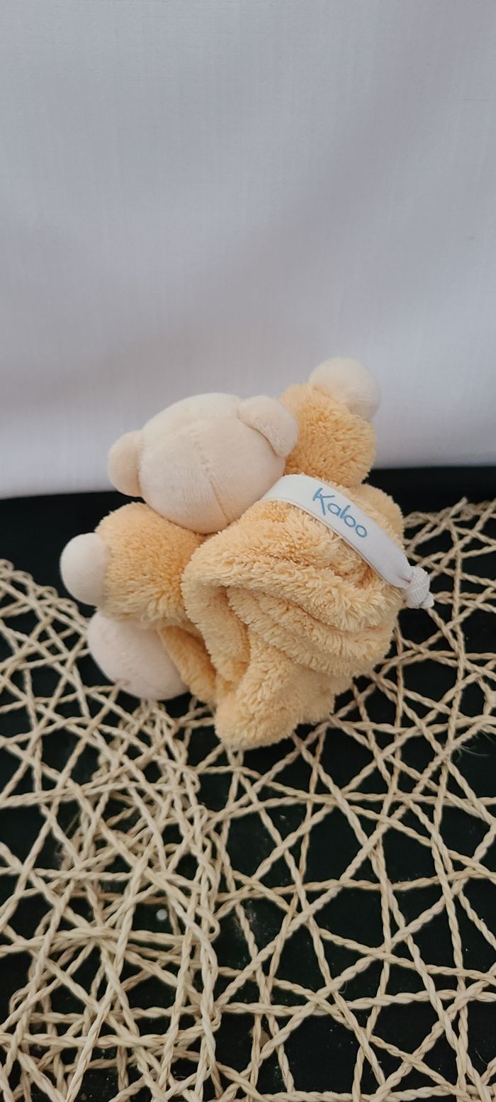 Doudou petit ours Plume jaune orange KALOO - photo numéro 3