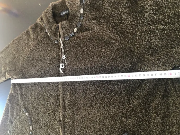 Gilet en maille marron taille unique - photo numéro 5