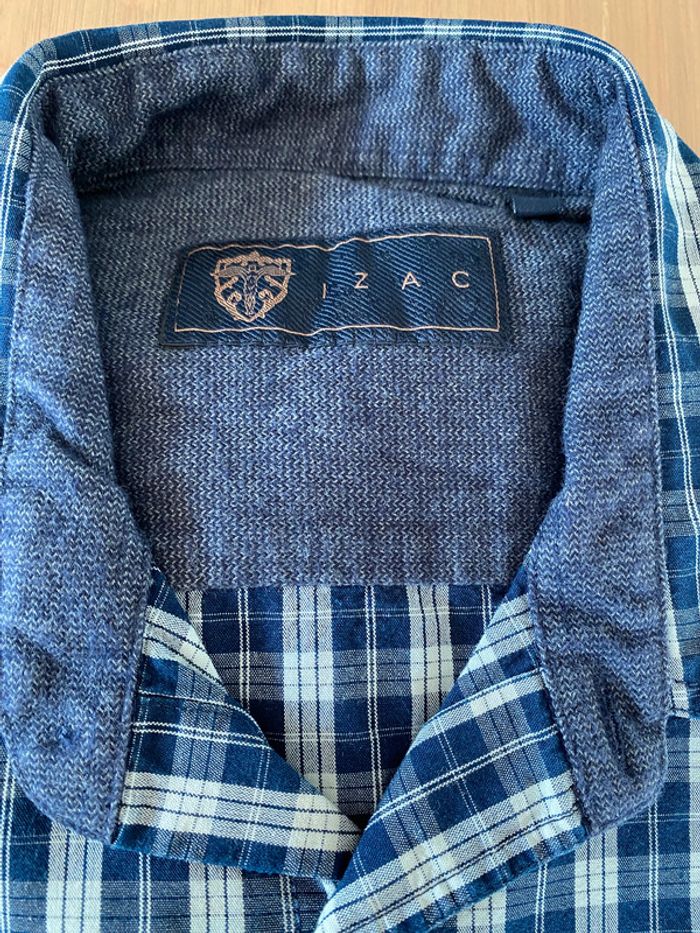 Chemise IZAC marine et blanche à carreaux taille M - photo numéro 3