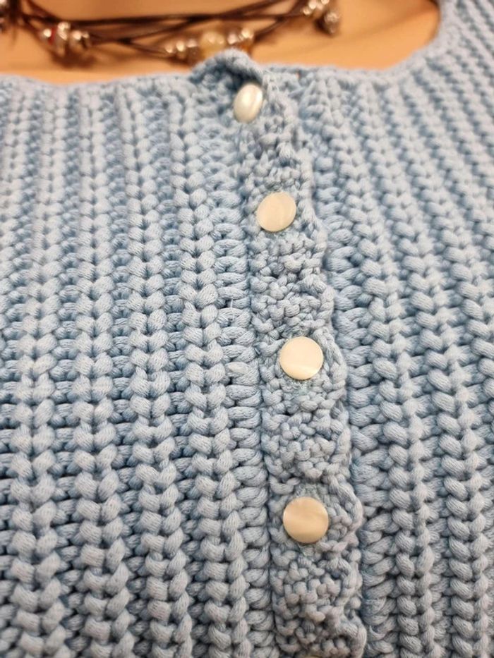 SEZANE gilet bleu * taille L * - photo numéro 4