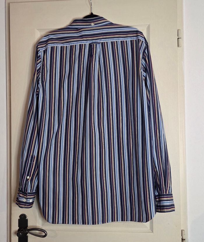 Chemise Façonnable Club XL – 100 % coton – Rayures bleu marine / jaune / prune – Élégance française - photo numéro 10