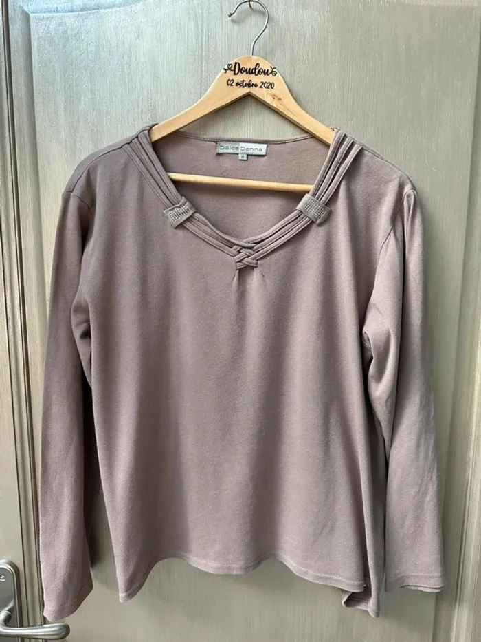 T-shirt manche longue Dolce Donna taille M - photo numéro 2