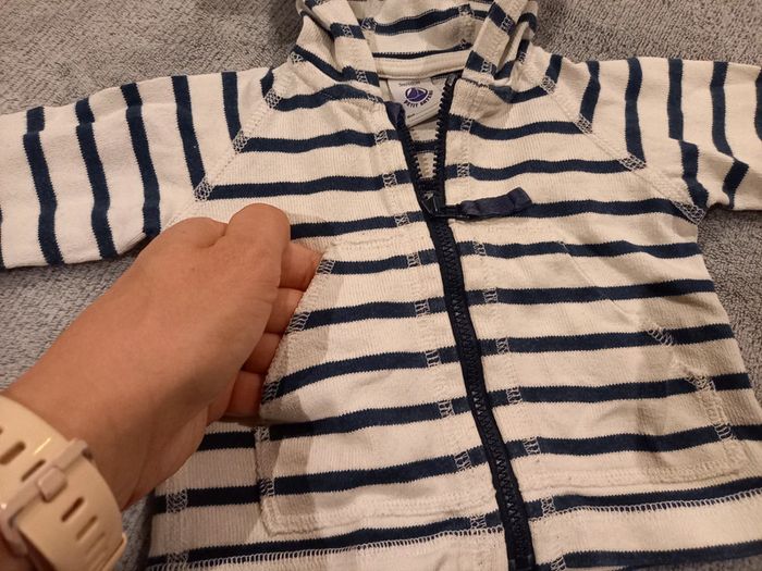 Gilet zippé à capuche 3mois - photo numéro 2